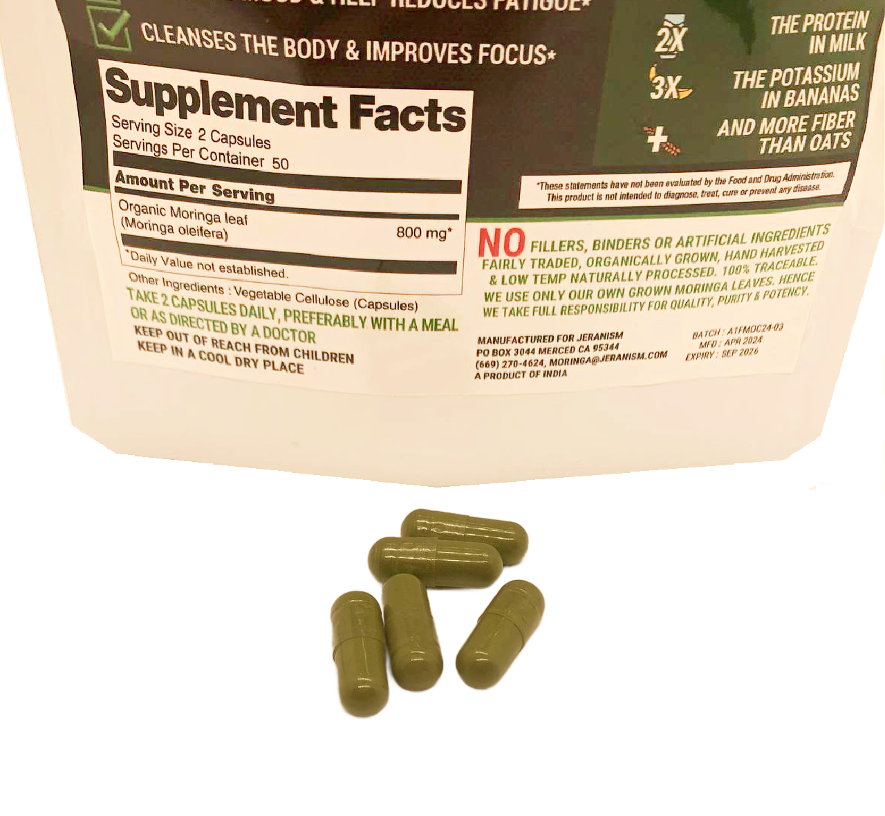 Moringa 100 ct Veggie Capsules